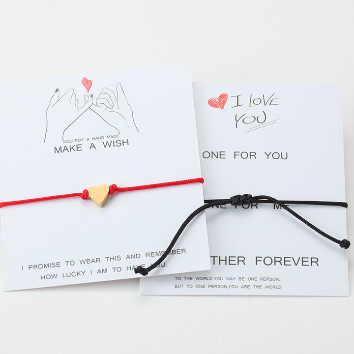 Simple Hand-woven Red Rope Love Peach Heart – Jewelry Gift Ideas — 1
