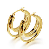 Women's Simple Round Hollow Two Tone Stud Earrings – Gifts for Her — 7