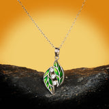 Green Leaf Epoxy Pendant Women's Micro Diamond – Jewelry Gift Ideas — 3