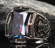 Retro Punk Ge Feng Te Ruby Men's Personalized Ring – Gifts for Him — 2