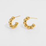 Ladies Twist Spiral Hoop Earrings 18K Gold Plated – Useful Gifts — 1