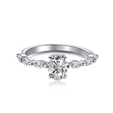 S925 Sterling Silver Egg Shape Oval 5A Zircon Ring – Practical Gifts — 2