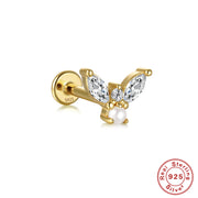 Sterling Silver Flat Head Pierced Cartilage Earrings – Stylish Gifts — 8