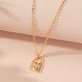 Rhinestone Initials Letter Padlock Lock Necklace – Jewelry Gift Ideas — 4