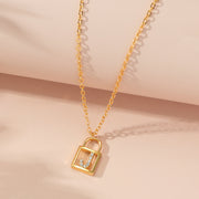 Rhinestone Initials Letter Padlock Lock Necklace – Jewelry Gift Ideas — 4