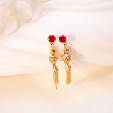 Gold-plated Diamond Tassel Earrings Eardrops – Jewelry Gift Ideas — 5