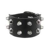 Metal Rock Double Row Flat Rivet Bracelet PU – Jewelry Gift Ideas — 15