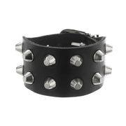 Metal Rock Double Row Flat Rivet Bracelet PU – Jewelry Gift Ideas — 15