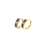 Women's Inlaid Cubic Zirconia Sterling Silver Stud – Gifts for Her — 19