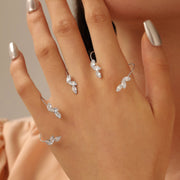 Fashion Simple Zircon Leaves Finger Chain – Stylish Gifts — 7