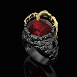 Personalized Gold Two-tone Ruby Dragon Ring New Men's – Gifts for Him — 3