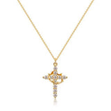 Cross Full Diamond Necklace Crown Rotatable – Jewelry Gift Ideas — 4