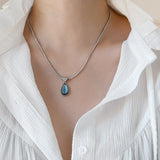 Green Blue Water Drop Pendant Vintage Olive – Jewelry Gift Ideas — 5