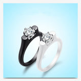 Fashion Ceramic Titanium Steel Inlaid Zirconium Ring – Stylish Gifts — 1