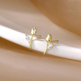Women's Tulip 925 Sterling Silver Stud Earrings – Gifts for Her — 3