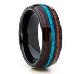 Tungsten Titanium Steel Ring Three Grooves Inlaid – Birthday Gifts — 4