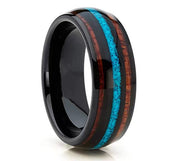 Tungsten Titanium Steel Ring Three Grooves Inlaid – Birthday Gifts — 4