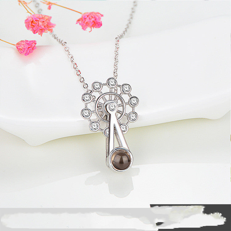 100 Languages Ferris Wheel Necklace Silver – Jewelry Gift Ideas — 4