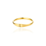 Stainless Steel Gold 26 Alphabet Ring – Stylish Gifts — 14