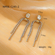 French Retro Full Rhinestone Tassel Titanium Steel – Meaningful Gifts — 11