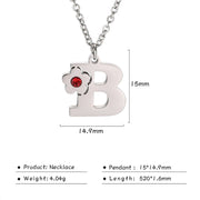 Flower Rhinestone-encrusted 26 Letter Necklace – Jewelry Gift Ideas — 18